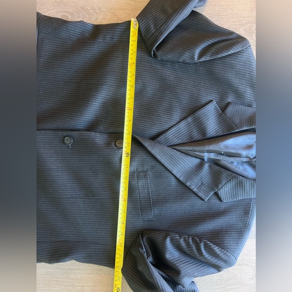 Men’s Versini 100% Wool Pinstripe Blazer Black Color Jacket Sports Coat 43 R - Picture 6 of 10